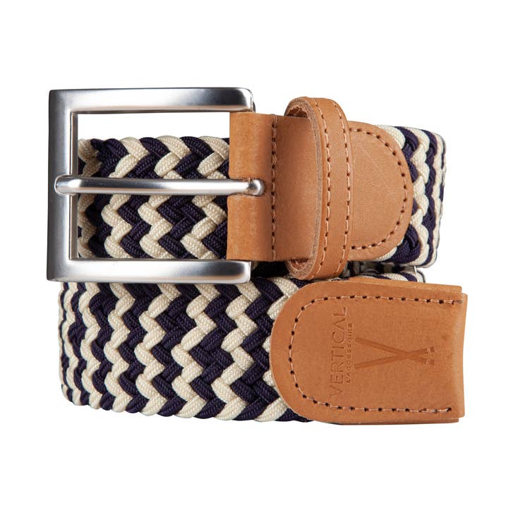 Zwart beige elastische gevlochten riem voor wholesale door VERTICAL L'ACCESSOIRE