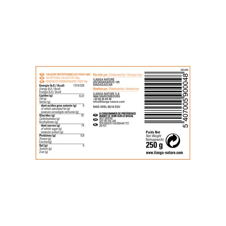 Ilanga Nature - Vendita all'ingrosso Miele - Miele di bacche rosa 250g