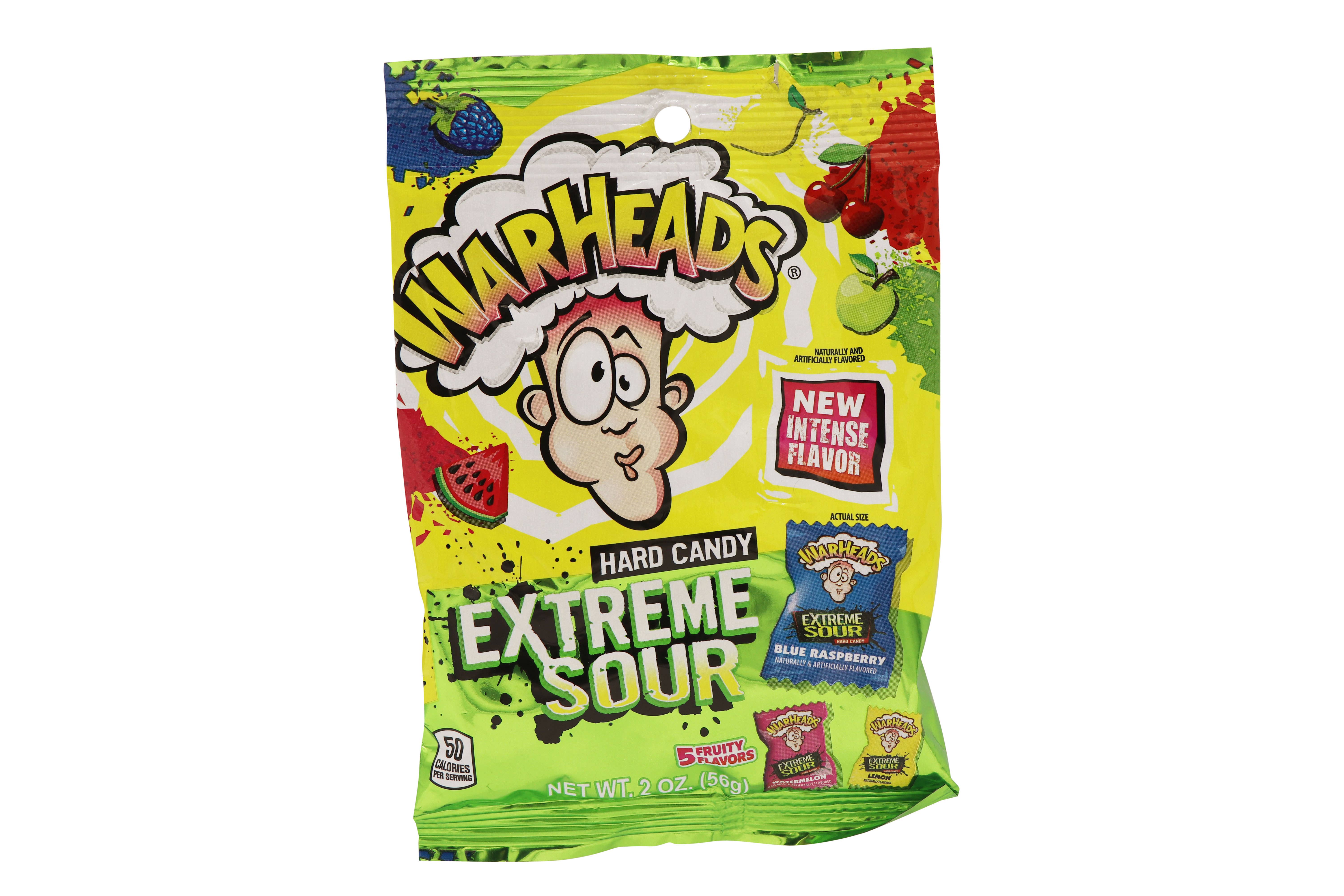 Grandpa Joe's Candy Shop - Wholesale Hard Candy - Warheads Extreme Sour Hard Candy, 2oz Peg Bag 12ct