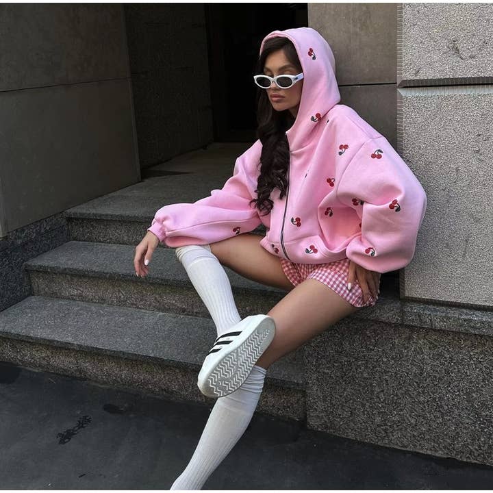 SCUBA CHERRY OVERSIZED ZIP UP HOODIE and other Purchase Wholesale sudaderas oversize. Free Returns & Net 60 Terms on Faire trending on Faire.