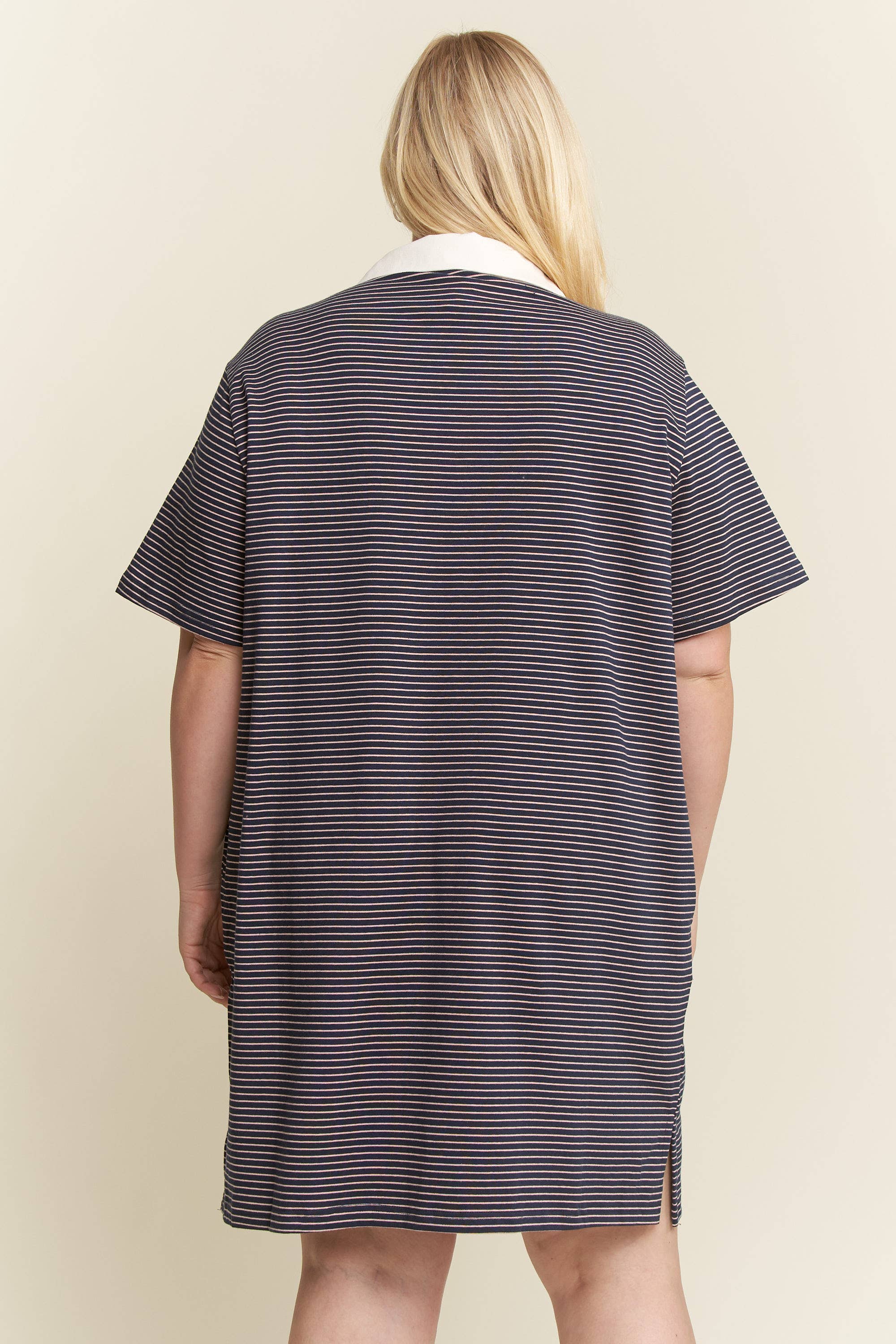 JADE BY JANE – wholesale Dress – Women's – PLUS SIZE PIN STRIPE BUTTON DOWN DRESS21