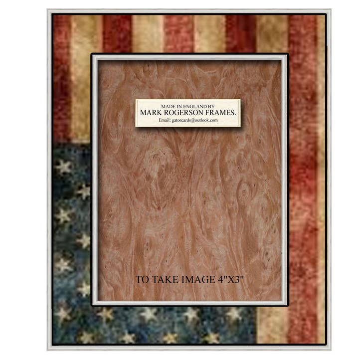 Gator cards – wholesale Picture frame – 1652 Flag Paper Veneer 4"x3" Photo Frame.