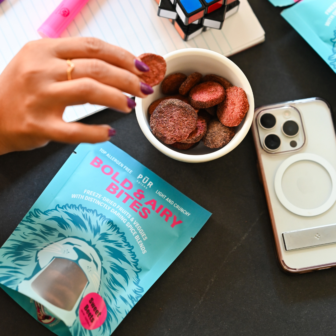 PUR Spices - Wholesale Fruit Snacks - Bold & Airy Bites - Sweet Beets Freeze Dried Snacks6