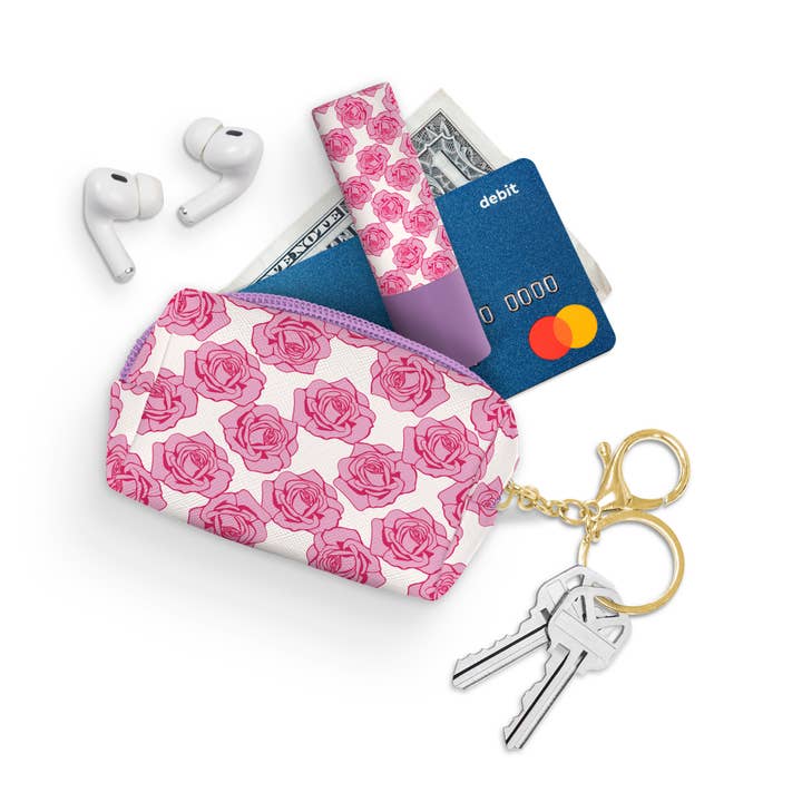 Petite Rose Key Chain Pouch for wholesale by Studio Oh!