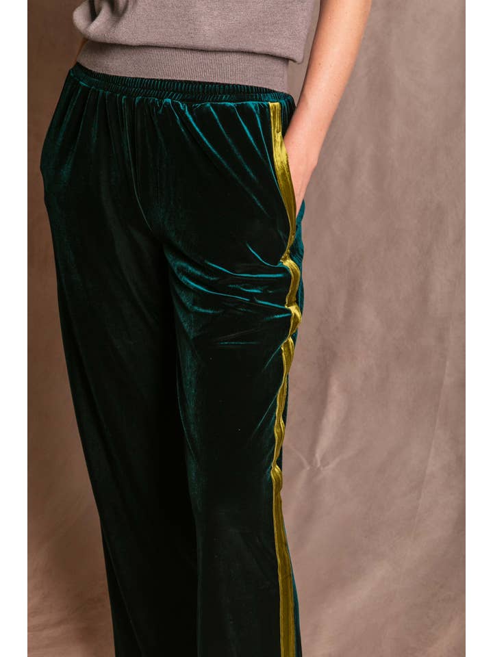 Before You Collection - Wholesale Pants - Women's - Velvet Contrast Side Stripe Wide Leg Pants12