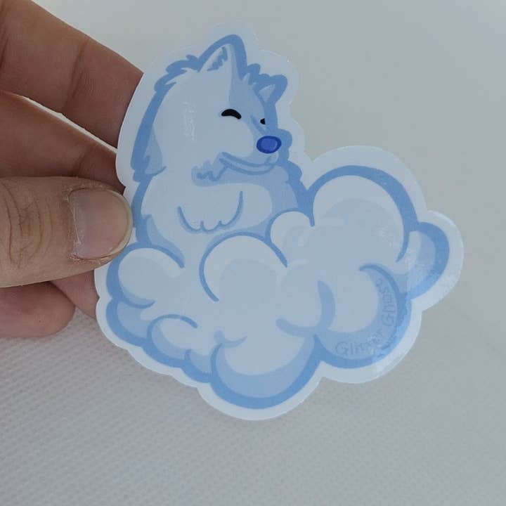 Adesivo Cloud Dog 3 polegadas por atacado de Glitter Ghost Clothing and Accessories