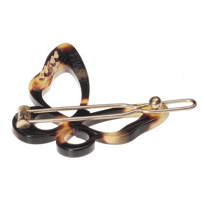 France Luxe/L. Erickson – Engroshandel Hårspænde – Kvinder – Lille Udskæring Sommerfugl Tige Boule Barrette - Classic6