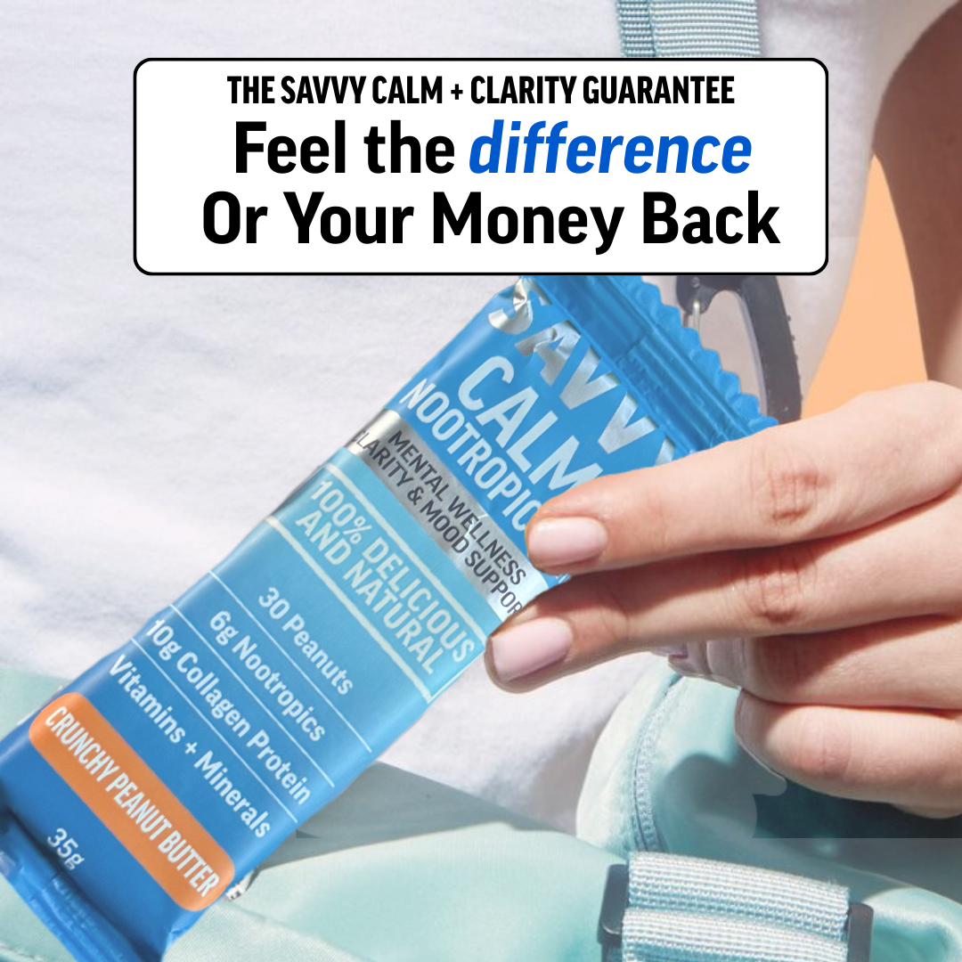SAVVY BEVERAGES - Wholesale Snack bar - CALMING COLLAGEN PROTEIN BAR + Nootropics2