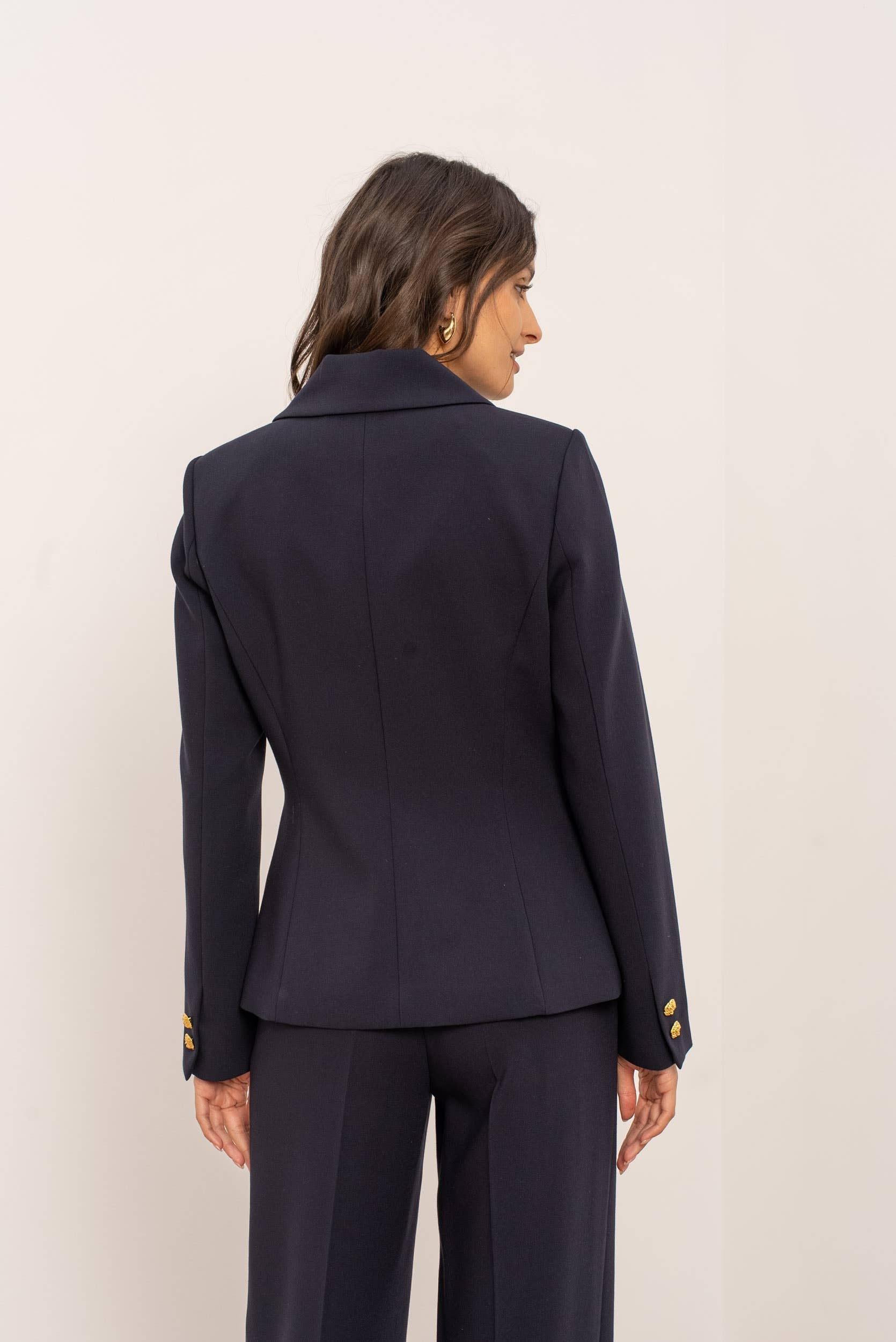 Attentif Paris - Wholesale Jacket - Women's - [Aura] Fitted jacket with shirt collar and gold buttons47