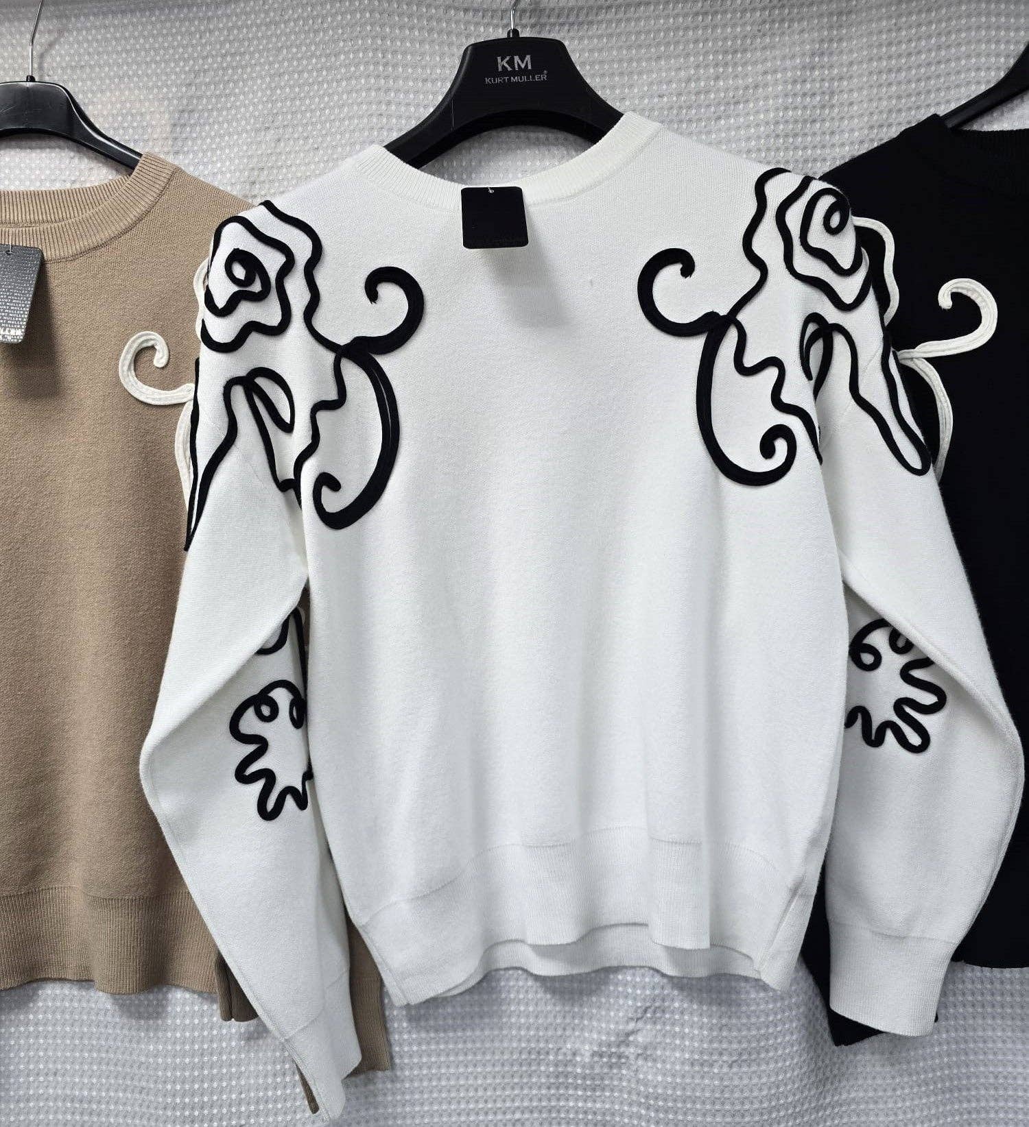 Kurt Muller – wholesale Knitted jumper – Women′s – Cornelli Trim Shoulder Knit Jumper1