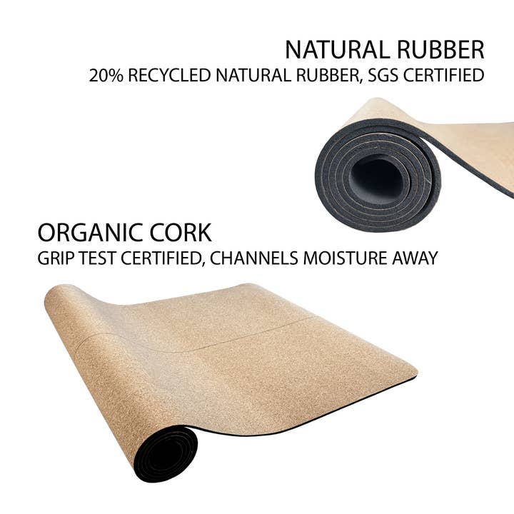Crk - Wholesale Yoga Mat - The Flowers Mat 5mm Thick, Organic Cork Yoga Mat with Natural Rubber • Luxury Mat4