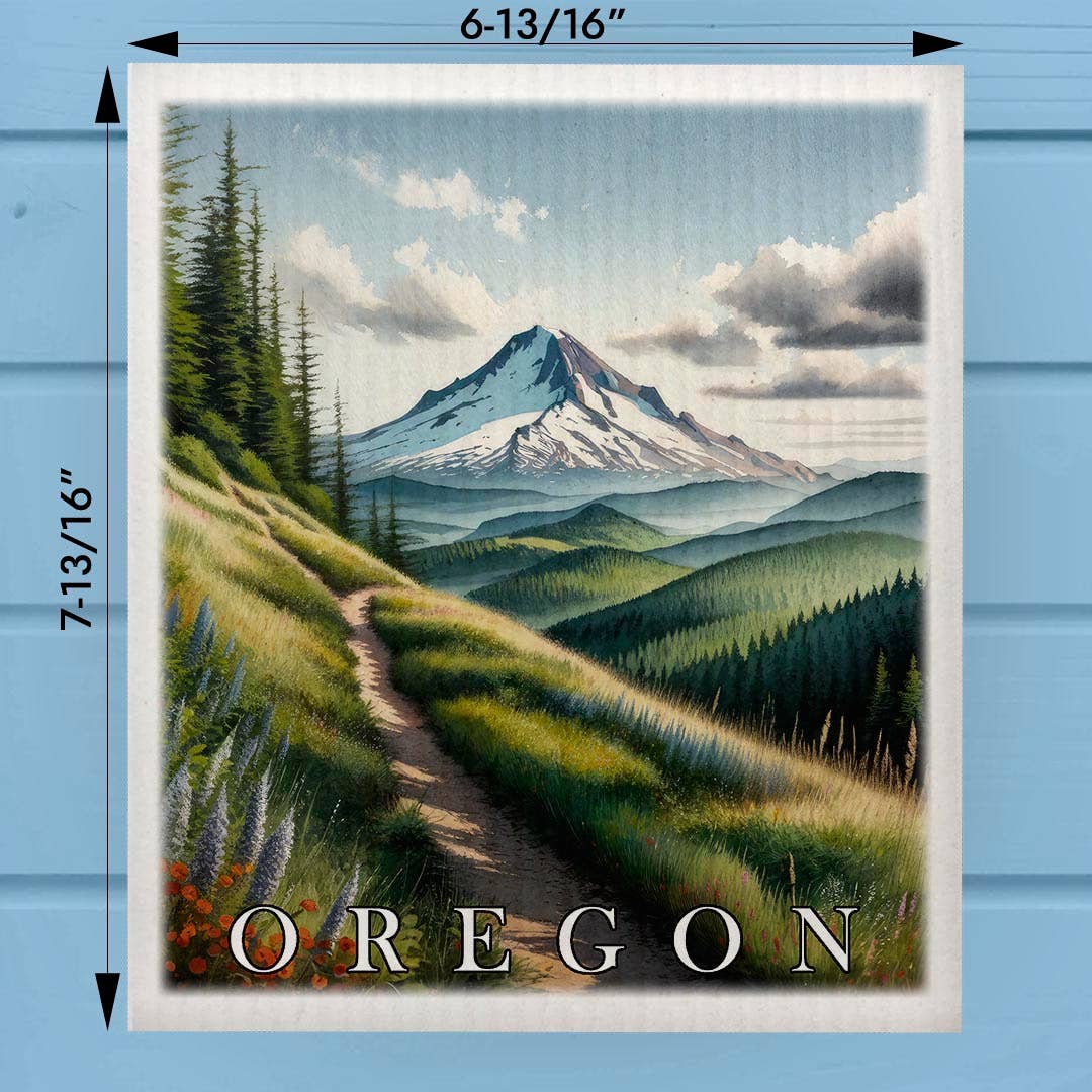 ADDLE iNK - Wholesale Dishcloth - Oregon Landmark & Landscape Watercolor Dishcloth0