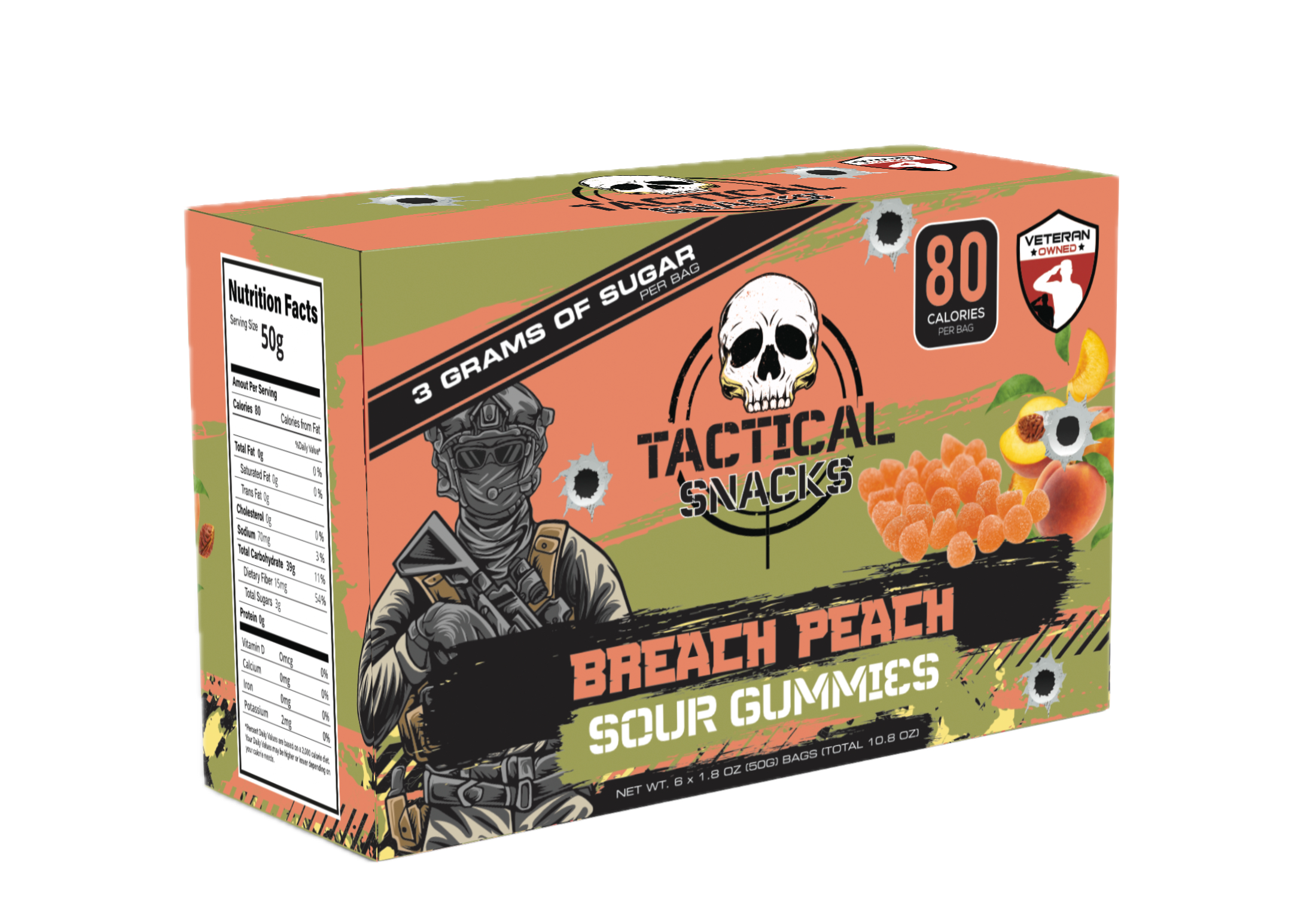 Tactical Snacks – wholesale Gelégodis – Taktiska Snacks Breach Peach Gummigodis7
