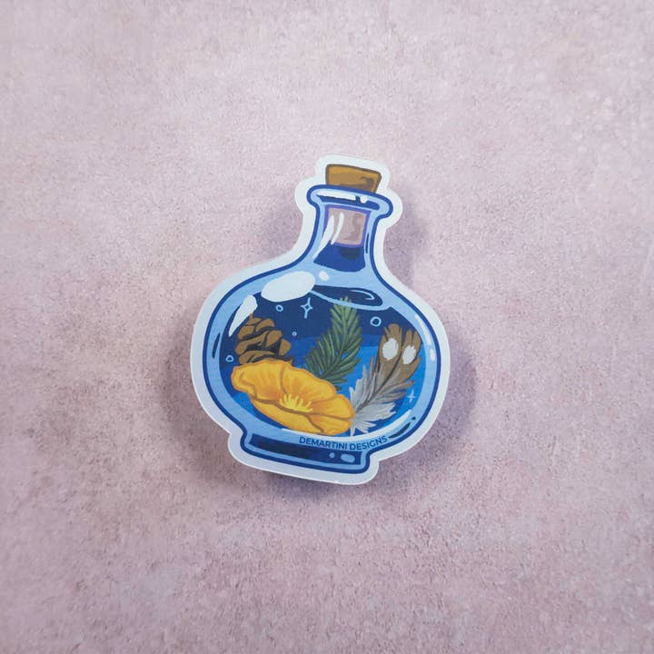 Autocollant holographique mat Potion PNW pour la vente par DeMartini Designs