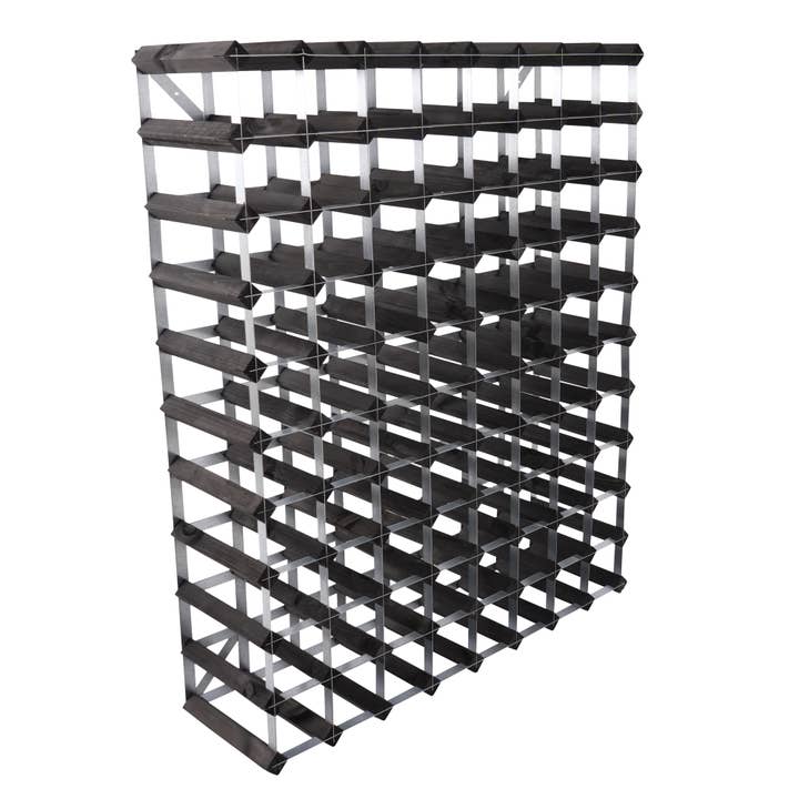 90 Bottles Winerack Assembled Black for wholesale by The Traditional Wine Rack Company