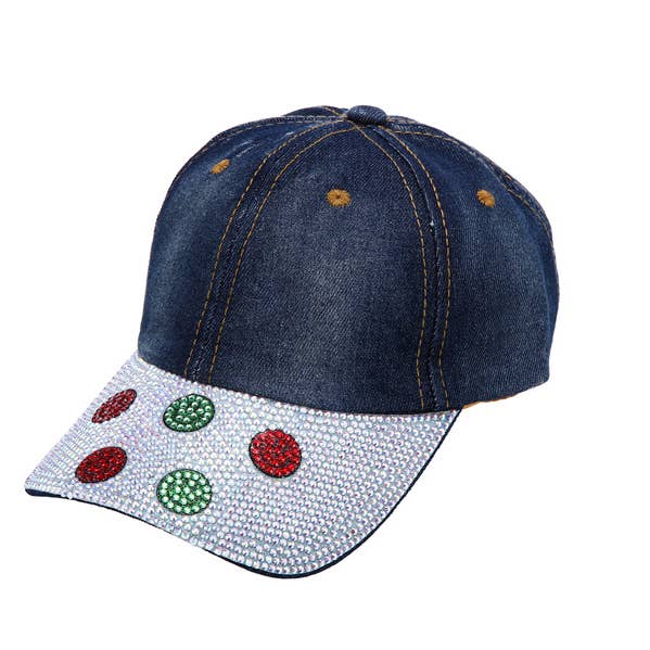 Gorra de béisbol temática de cara sonriente con diamantes de imitación para mujeres para venta al por mayor de Nima Accessories Inc