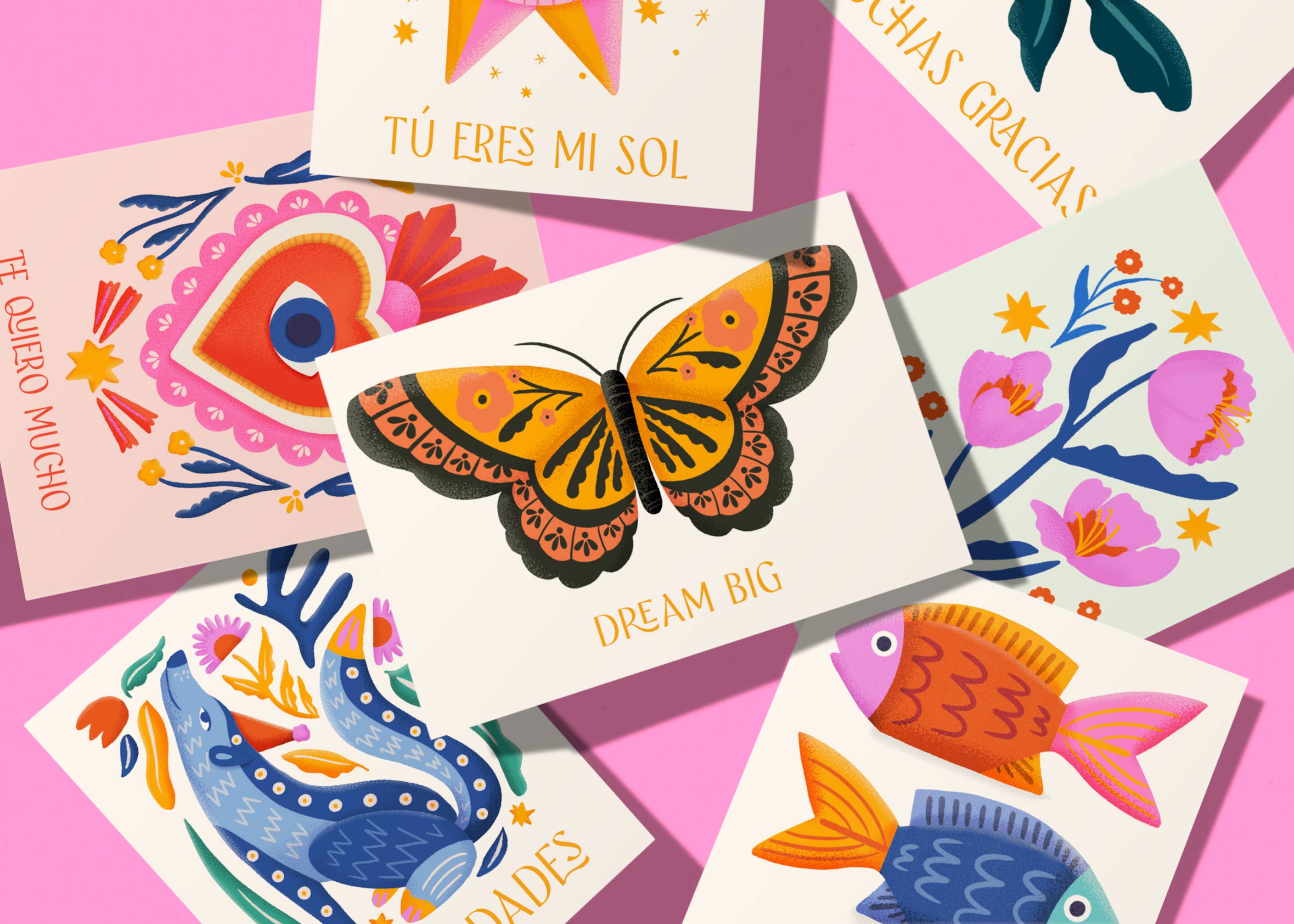 Ana Peake – Engroshandel Eksamenskort – Mariposa Dream stort lykønskningskort1