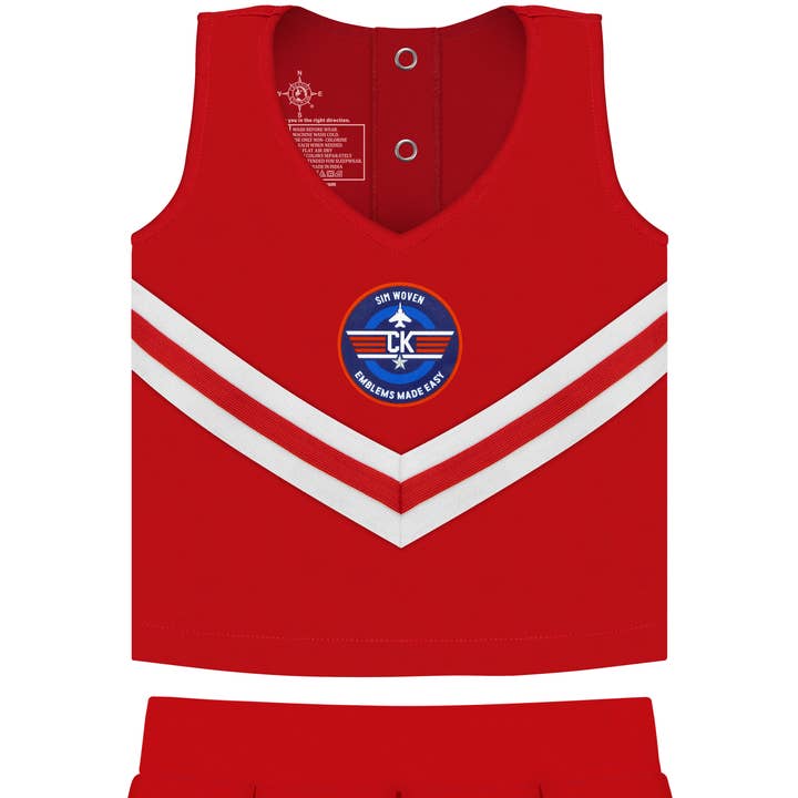 Custom Girls 3-Piece Cheer Dress: Applique for wholesale by Creative Knitwear