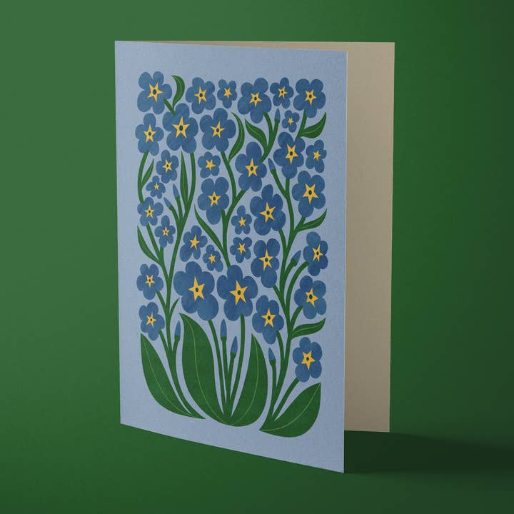 Bird & Co Studio – wholesale Everyday greeting card – Forget Me Not | Modern-Retro Floral Reusable Greeting Card1