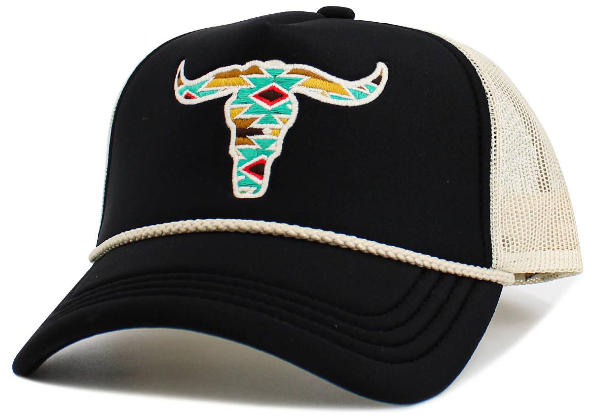 KBETHOS - Wholesale Baseball Cap - Unisex - Cow Skull Aztec Meshback Ballcap9