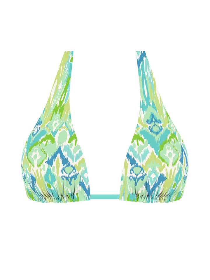 Reversible triangle bikini top-Turquoise for wholesale by Chlamys Varia by MrMiss Studio