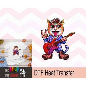 Punk Rockstar Kat DTF for engroshandel hos DTF Tee