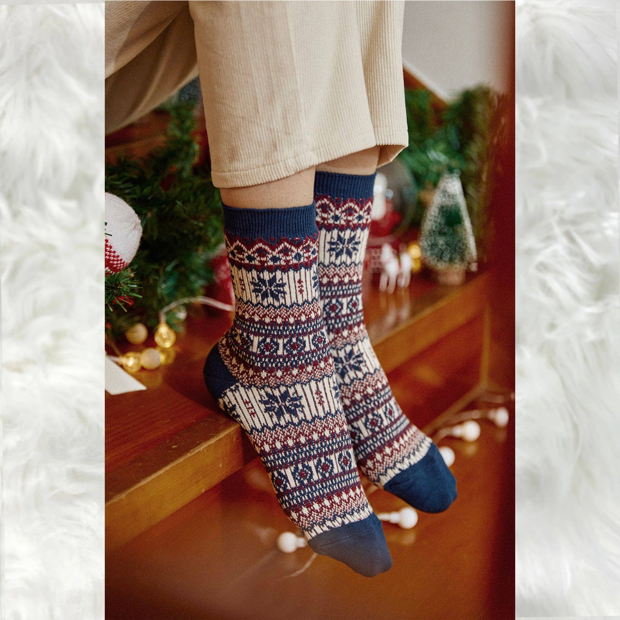 7DAYSSOCKS - Wholesale Socks - Women's - Women's Crew Winter Nordic Jacquard 3 Socks6