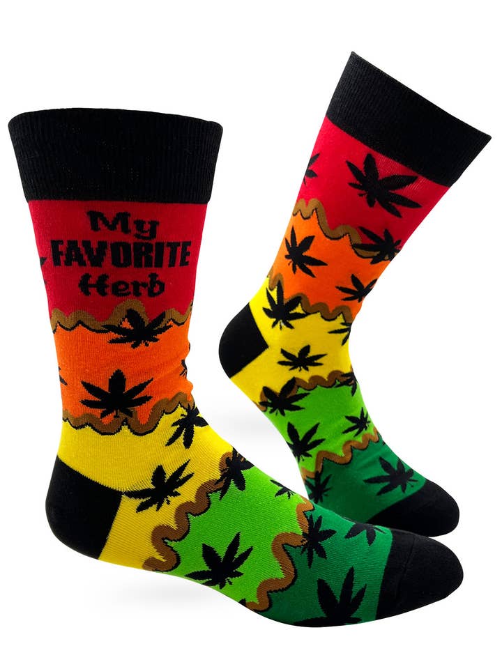 My Favorite Herb Men's Novelty Crew Socks for wholesale by Fabdaz