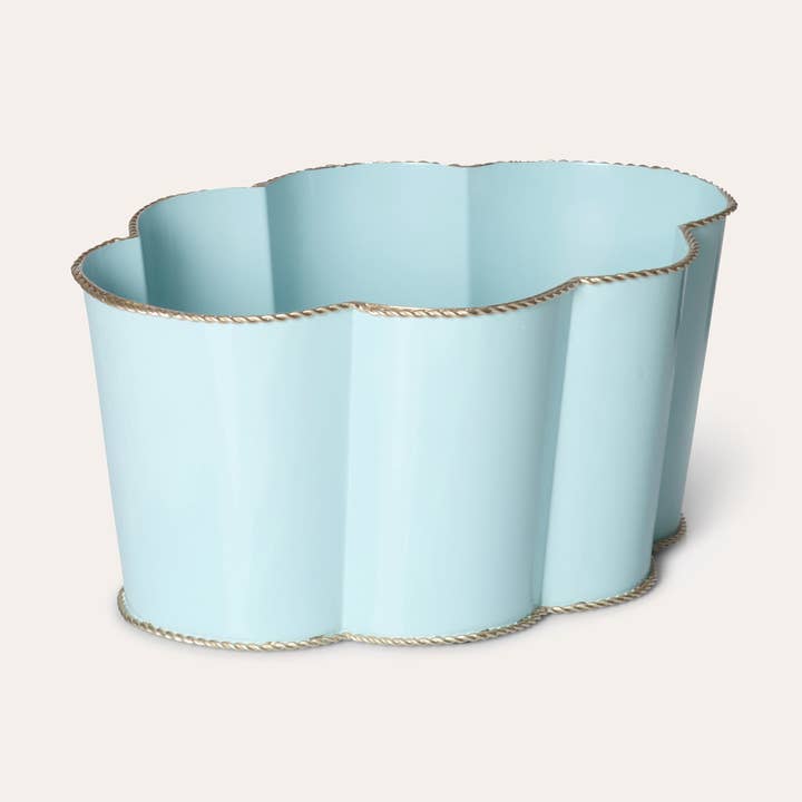 Rounded Scalloped Planter | Large | Powder Blue for wholesale by Tooka