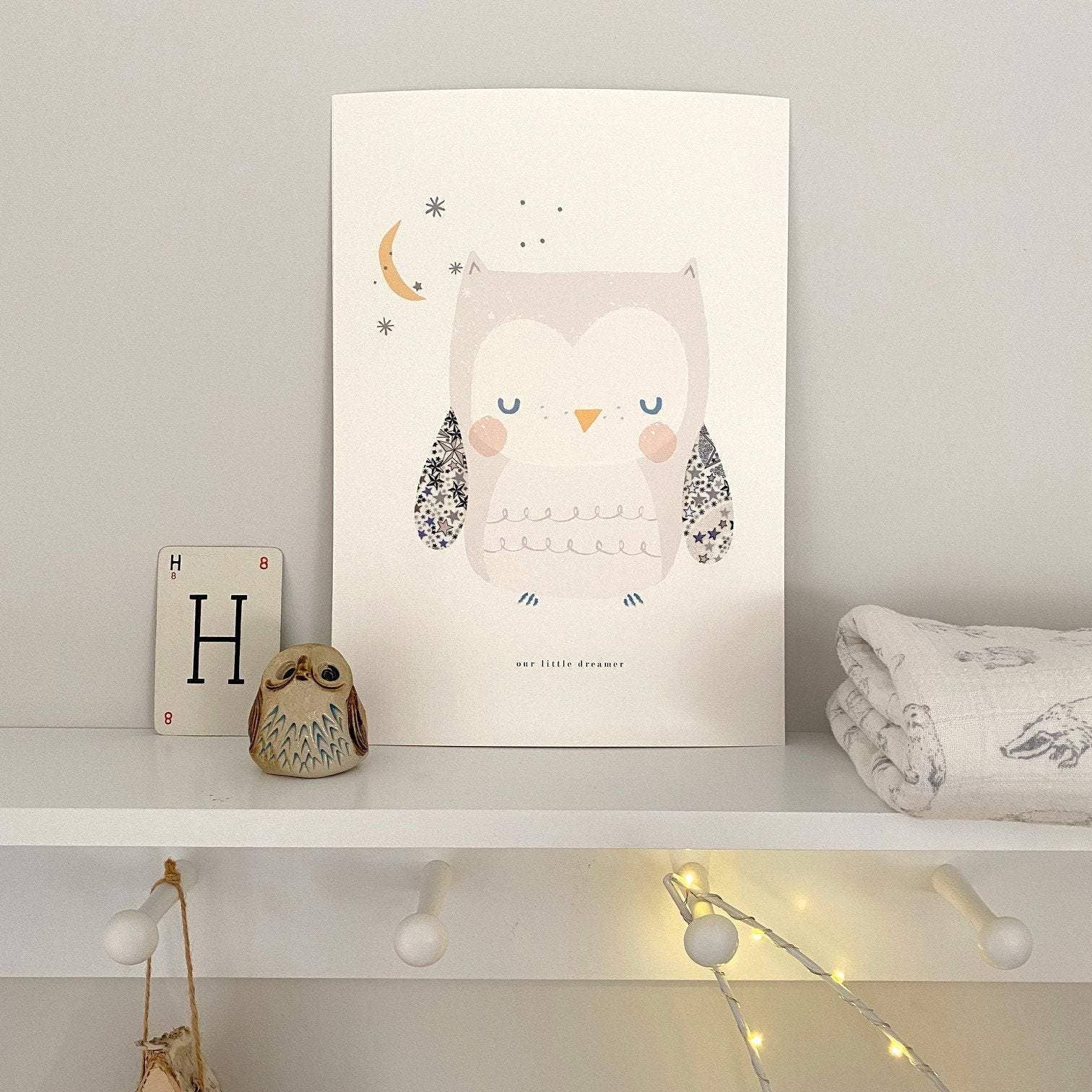 The Charming Press - Venta al por mayor Ilustración - Niños y bebés - Arte infantil con forma de búho, fabricado con tela Liberty1