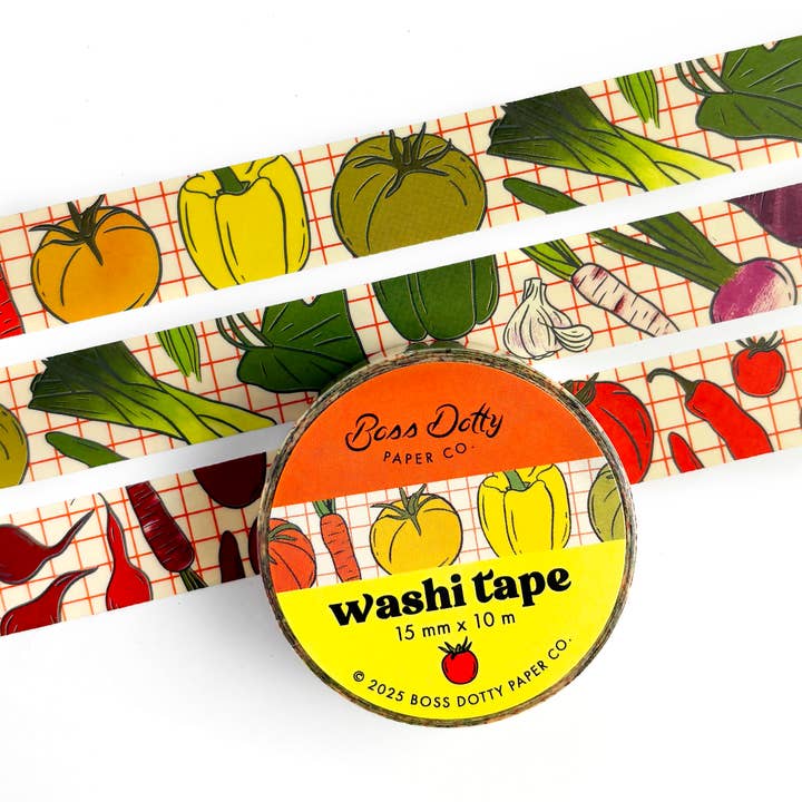 Farmers Market Washi Tape for wholesale by Boss Dotty Paper Co.