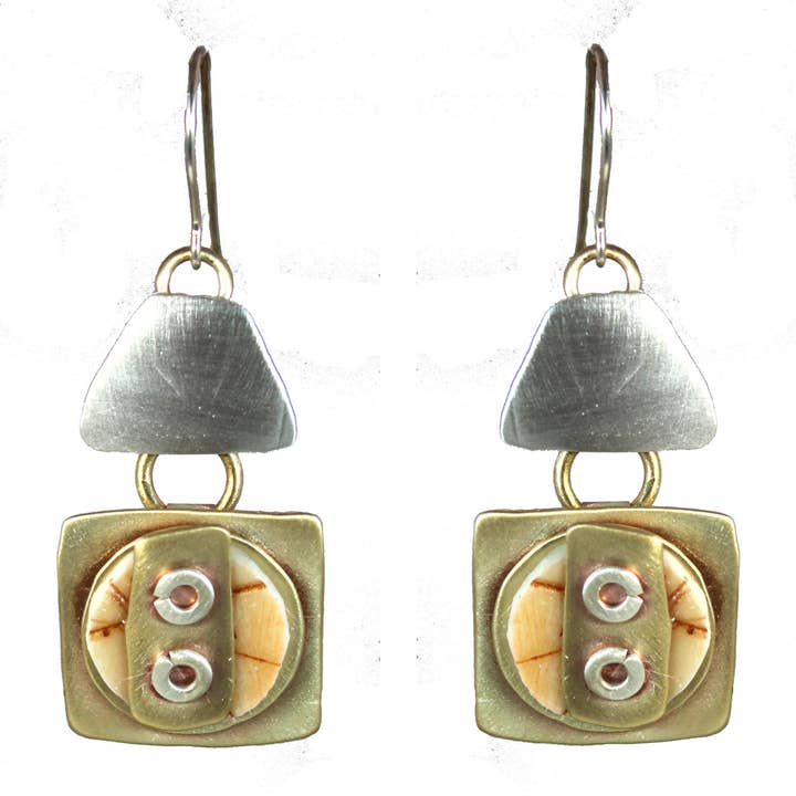 Aftryk Øreringe Polymer Ler Messing og Sterling Håndlavet for engroshandel hos Whitney Designs Ltd.