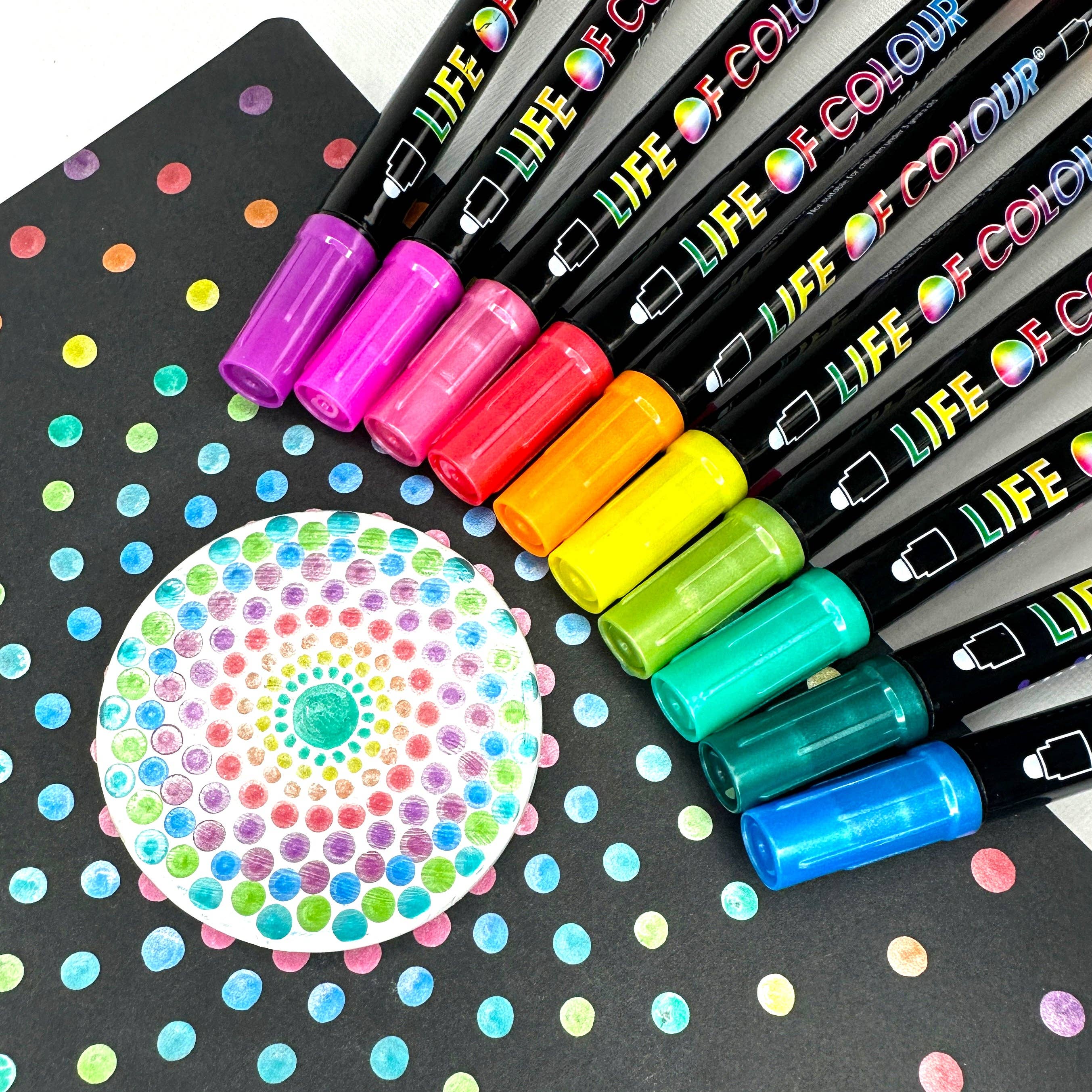 Life of Colour - Wholesale Marker - Metallic Dot Markers Acrylic Paint Pens -  Set of 122