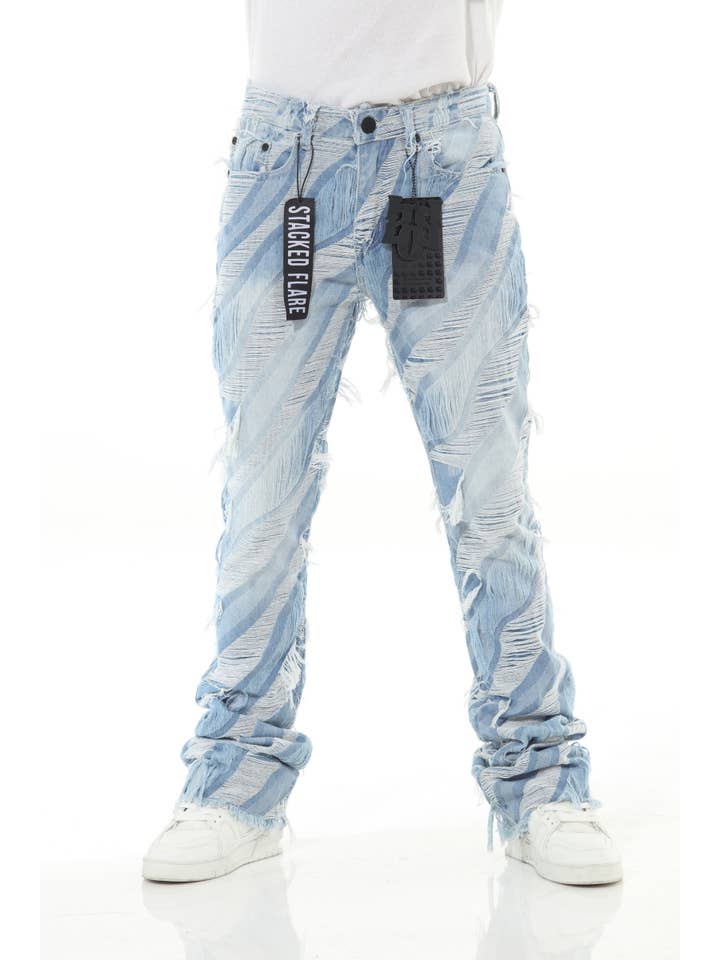 Stylo - Wholesale Jeans - Men's - Double Layered Cut and Sewn Stack Flare
