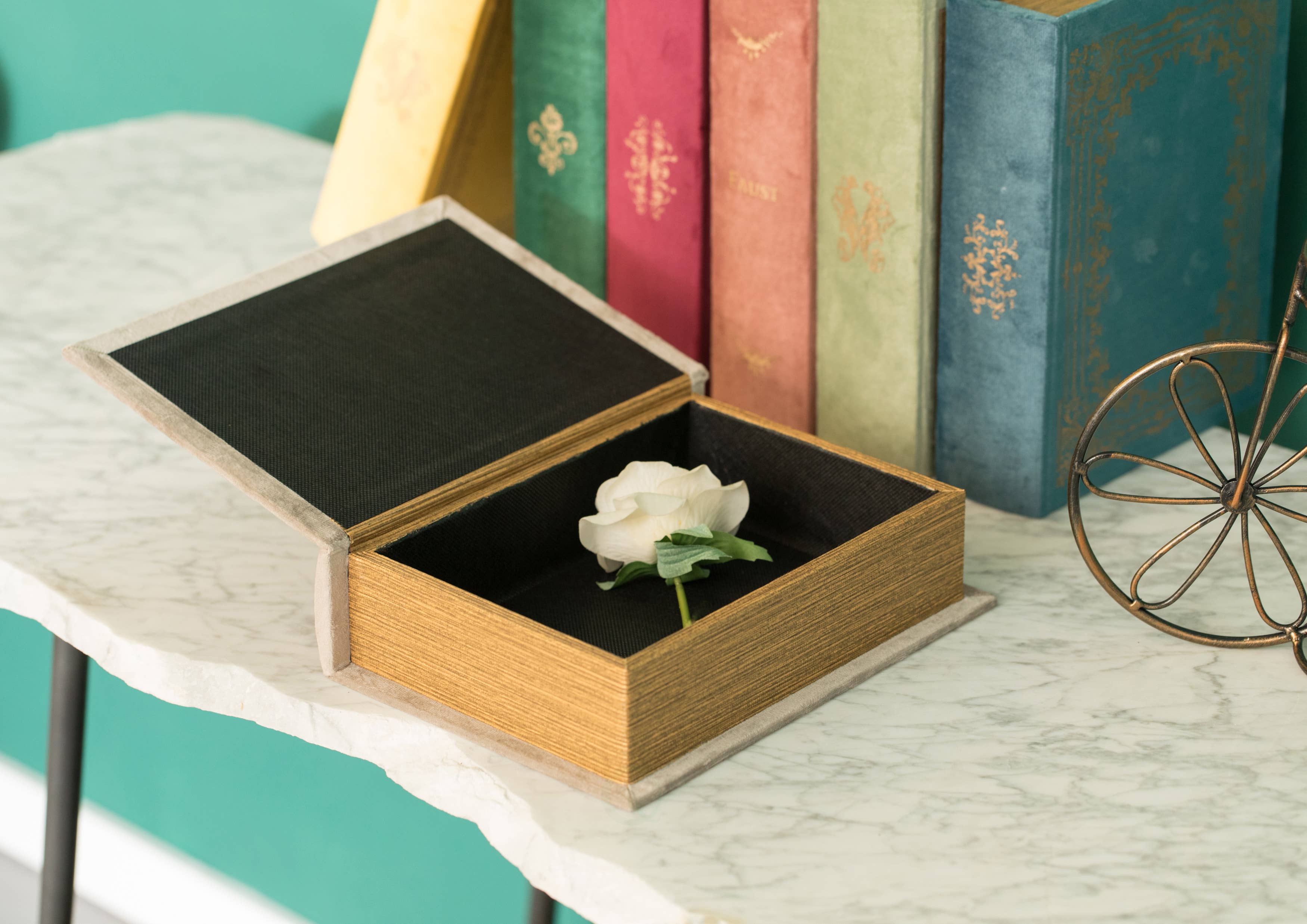 Quickway Imports - Wholesale Jewelry Box/Organizer - Decorative Vintage Book Shaped Trinket Storage Box9