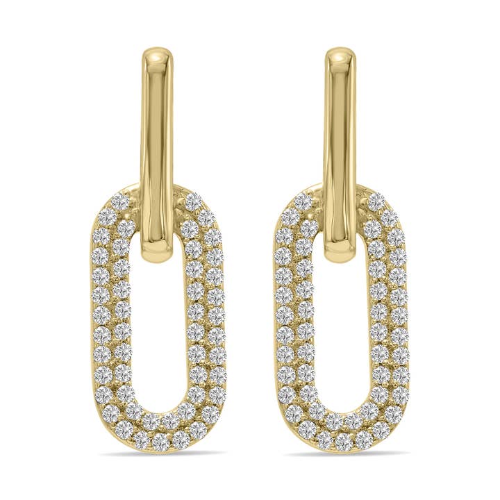 1/2 CTW Lab Grown Diamond Drop Earrings in 10K Yellow Gold for wholesale by Szul USA LLC