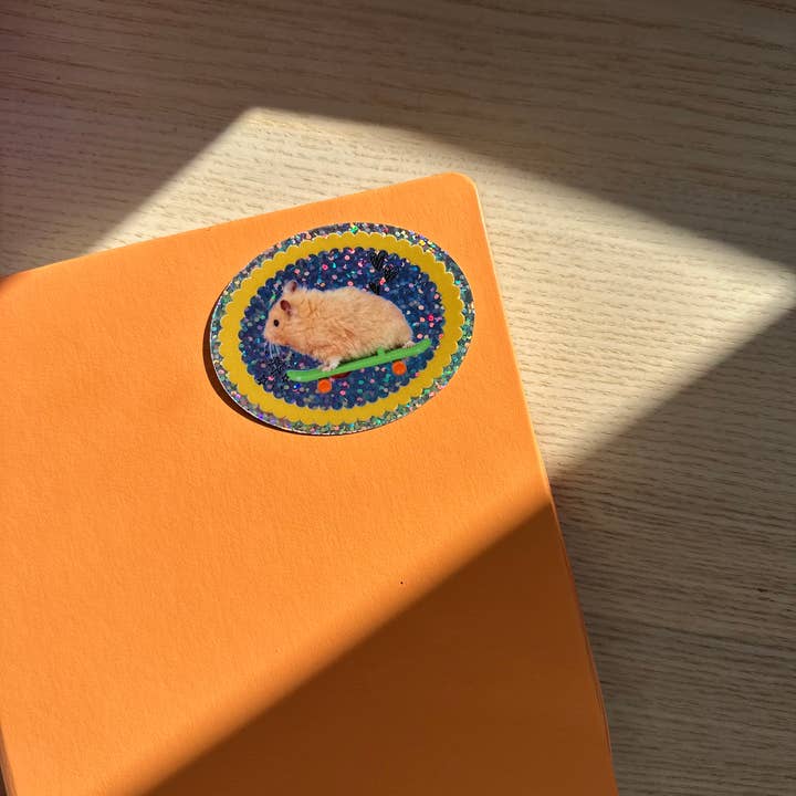 Shellflower - Wholesale Sticker - Skateboard Hamster Glitter Vinyl Sticker2