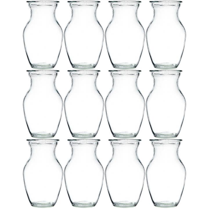 L.O. Florist Supplies - Wholesale Vase - 8" Clear Floral Glass Rose Vase2