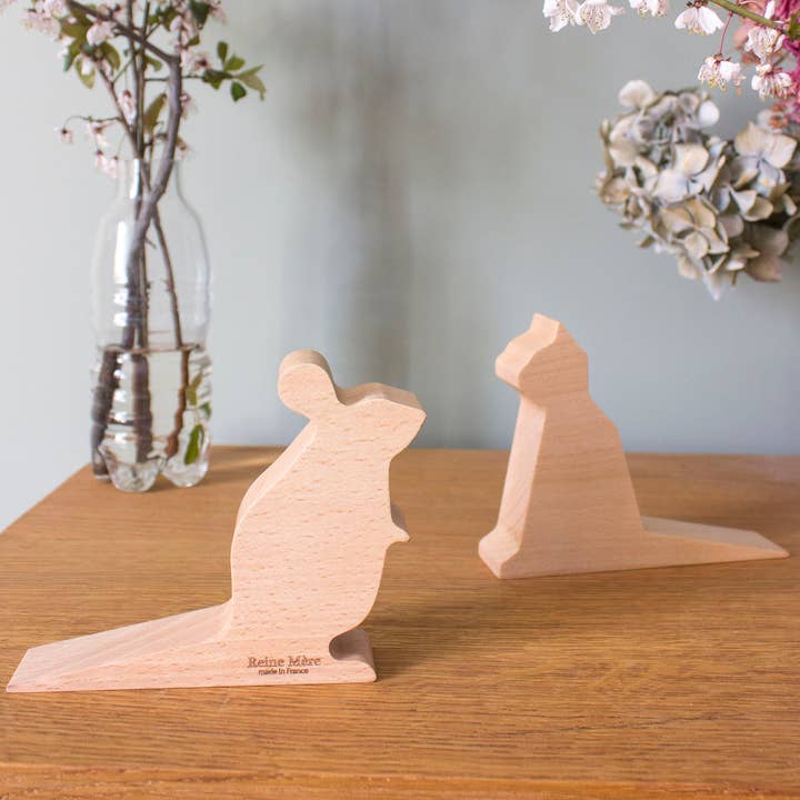 Reine Mère - Wholesale Door Stop - Mimi - Solid beech wood door handle (made in France)