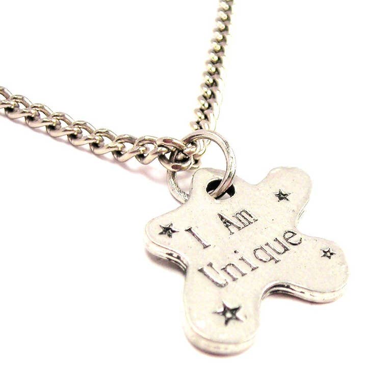 I Am Unique Single Charm Necklace for wholesale by Chubby Chico Charms