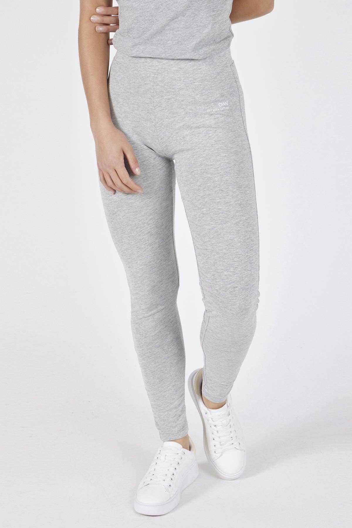 Ljusgrå Melange Certifierad ekologisk bomull leggings för wholesale på Faire1