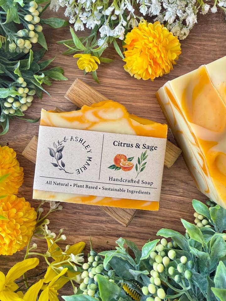 Citrus & Sage Bar Soap | Handmade Natural Soap for wholesale by Ashley Marie Soap