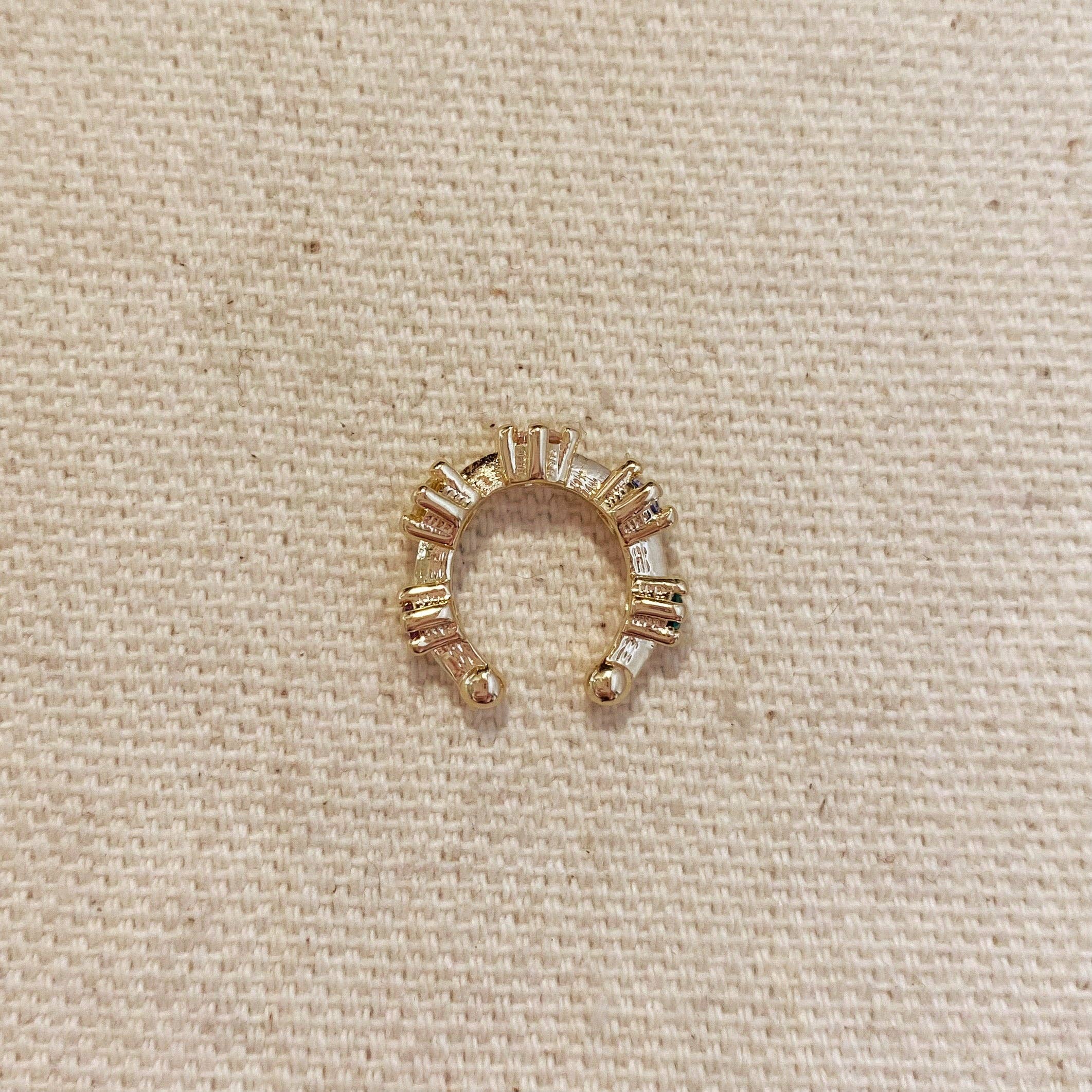 GoldFi - Vendita all'ingrosso Orecchini ear cuff/ear wrap - Ear Cuff in Oro 18k con Zirconia Cubica Pastello1