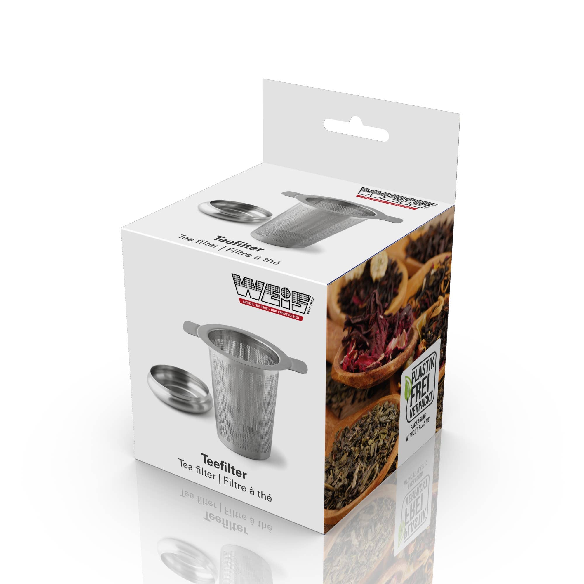 Karl Weis - Wholesale Tea Strainer/Infuser - Stainless Steel Tea Filter Satin Finish Incl. Drip Tray1