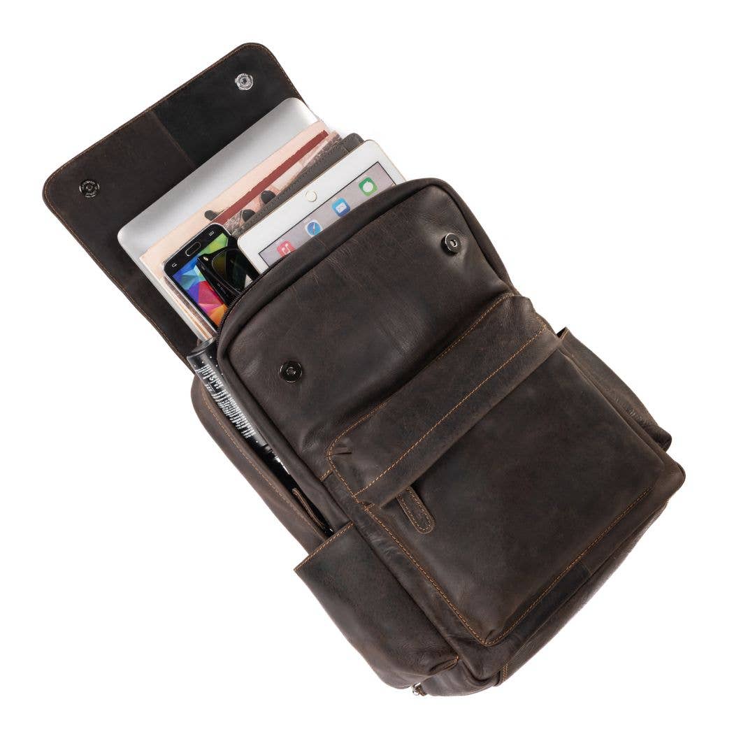 Greenwood Leather - Wholesale Backpack - Unisex - Leather Vintage Backpack Scott- Unisex GW680911