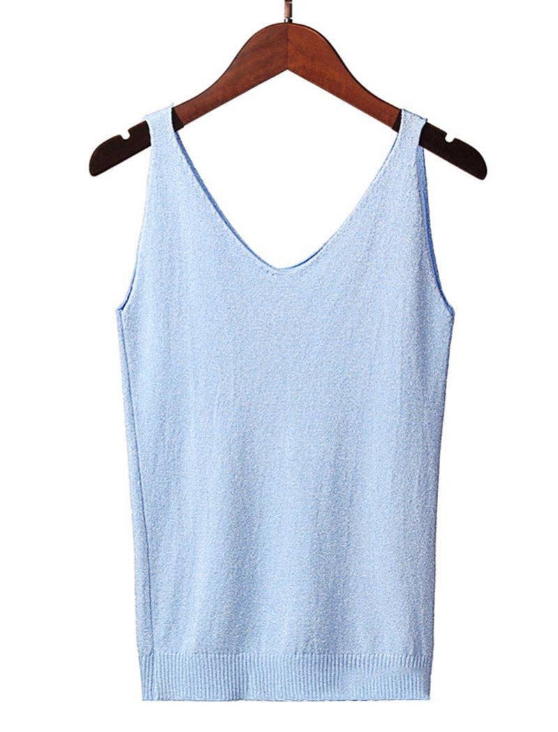 safistyle - Wholesale Camisole - Women's - Glitter V-Neck Cami Top10