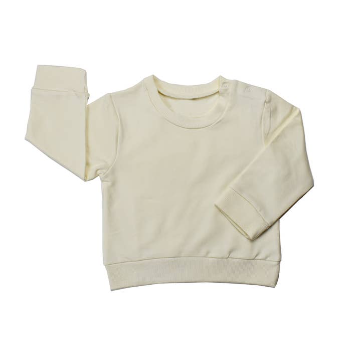 Cheerily Co. - Wholesale Sweatshirt – Baby - Blank Organic Cream Crewneck Sweatshirt infants/toddlers 1