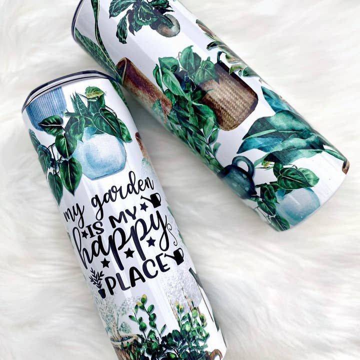 Plant Lady Cup, Greenery, Plant Decor, Skinny Tumbler for wholesale by Dm Crafting