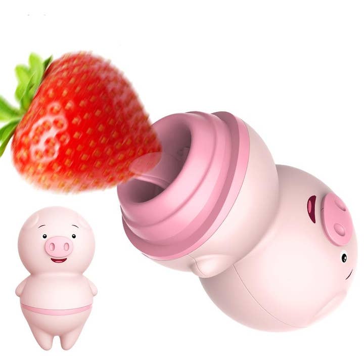 VIGOR - Venta al por mayor Juguetes eróticos - Estimulador de clítoris Cute Pig Rose, vibrador de 6 velocidades