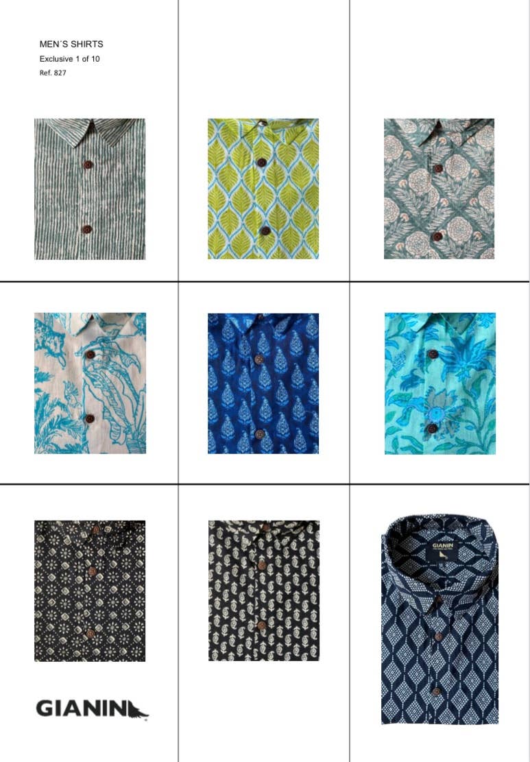GIANIN - Vente Chemise à col boutonné – homme - Chemises homme imprimées exclusives12